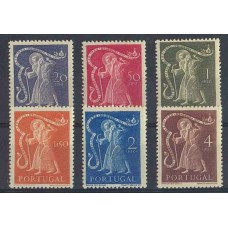 PORTUGAL 1949 Yv 734/9 SERIE COMPLETA NUEVA CON GOMA RELIGION, MUY BUENA Y RARA 70 EUROS